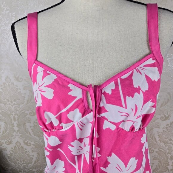 Size Medium Reversible Summer Dress Pink White Orange Stripes/Pink White Floral - Picture 8 of 16